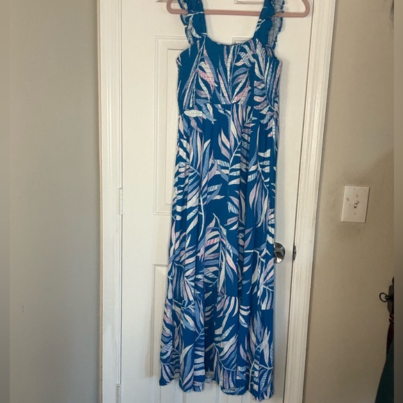 *NWT* SOFT JERSEY - Smocked Flutter Sleeve Maxi Bra Dress - Picture 2 of 5